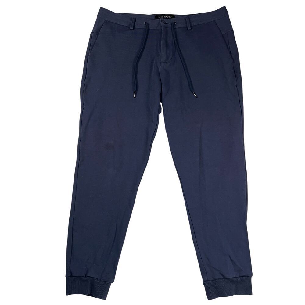 Liverpool Men’s Soft Knit Trouser Jogger Pants Button/Zip Drawstring Size 36x29